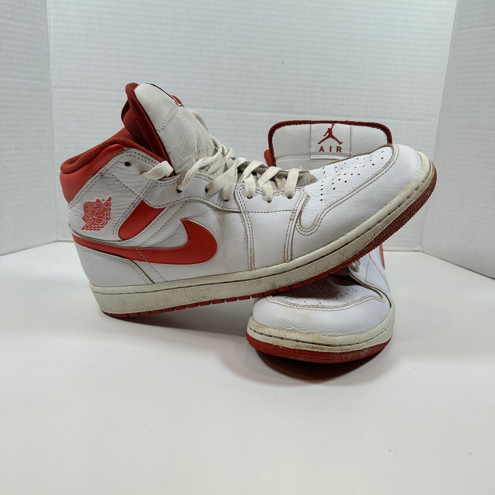Nike Shoes Mens 11 White Air Jordan 1 Mid SE  Lobster Dune Red FJ3458-160